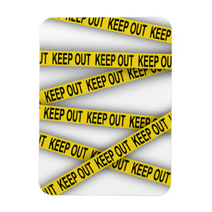 Keep out stay away do not cross police tape 3d magnet