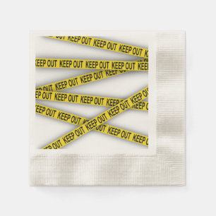 Keep out stay away do not cross police tape 3d napkin
