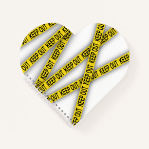 Keep out stay away do not cross police tape 3d notebook