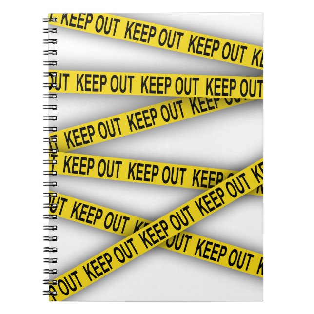 Keep out stay away do not cross police tape 3d notebook (Front)