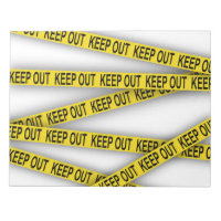 Keep out stay away do not cross police tape 3d
