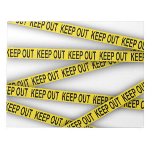 Keep out stay away do not cross police tape 3d notepad
