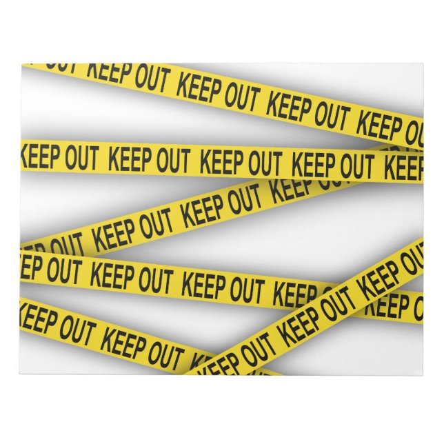 Keep out stay away do not cross police tape 3d notepad (Front)