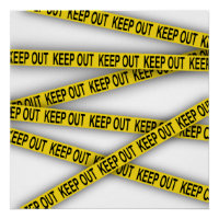 Keep out stay away do not cross police tape 3d