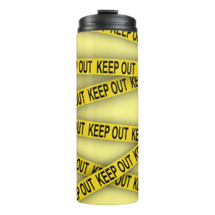 Keep out stay away do not cross police tape 3d thermal tumbler
