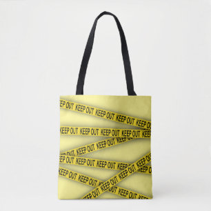 Keep out stay away do not cross police tape 3d tote bag
