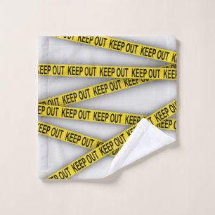 Keep out stay away do not cross police tape 3d wash cloth