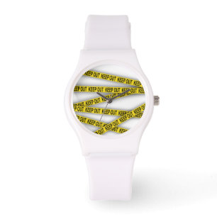 Keep out stay away do not cross police tape 3d watch