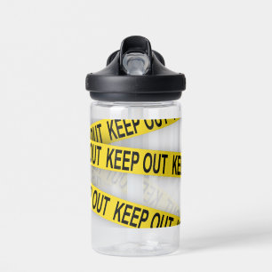 Keep out stay away do not cross police tape 3d water bottle