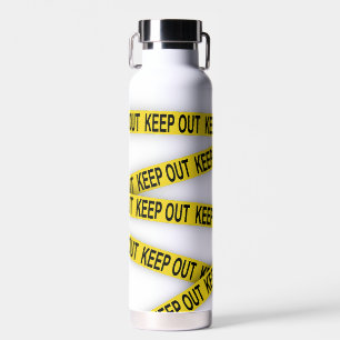 Keep out stay away do not cross police tape 3d water bottle