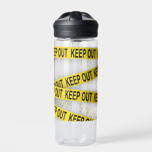 Keep out stay away do not cross police tape 3d water bottle