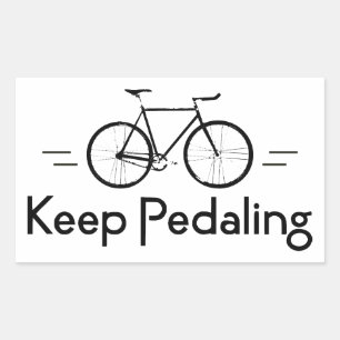 Keep Pedaling Bikes Rectangular Sticker
