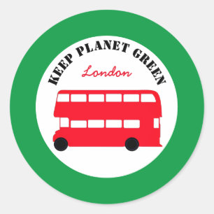 Keep Planet Green/London Transport (Britain) Classic Round Sticker