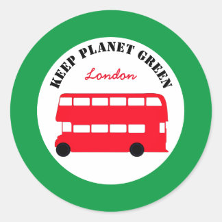 Keep Planet Green/London Transport (Britain) Classic Round Sticker