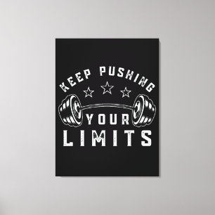 Keep Pushing Your Limits Gym Quote Canvas Print