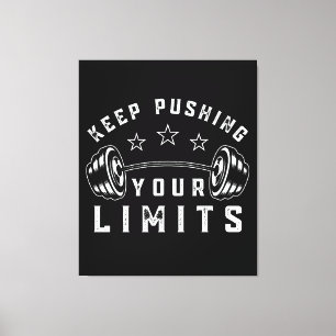 Keep Pushing Your Limits Gym Quote Canvas Print