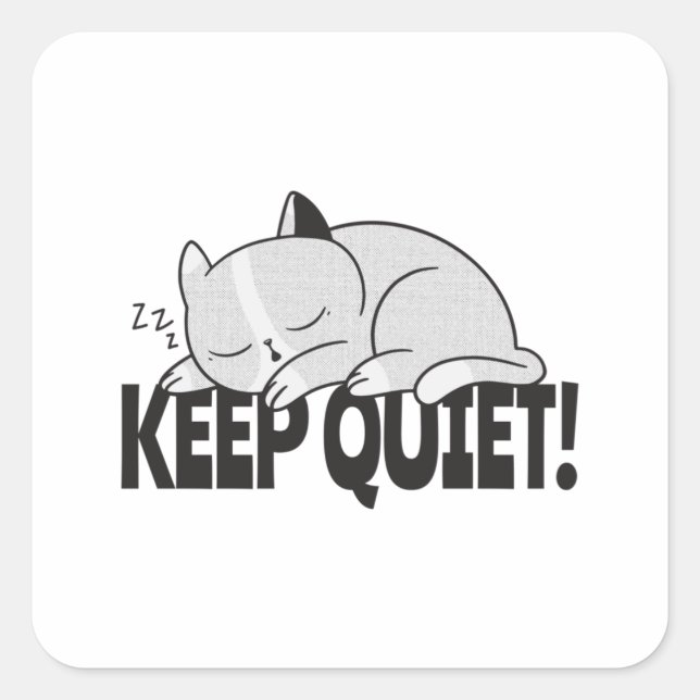 Keep quiet Lazy sleeping cat Square Sticker (Front)