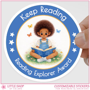 Keep Reading Teacher Encouragement Award Classic Round Sticker