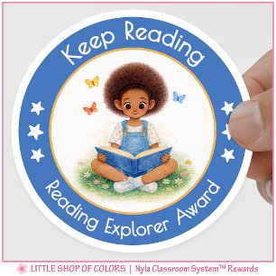 Keep Reading Teacher Encouragement Award Classic Round Sticker