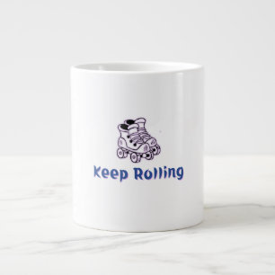 Keep Rolling Retro Skates Large Coffee Mug
