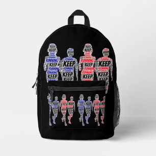 Keep Running All over print backpack