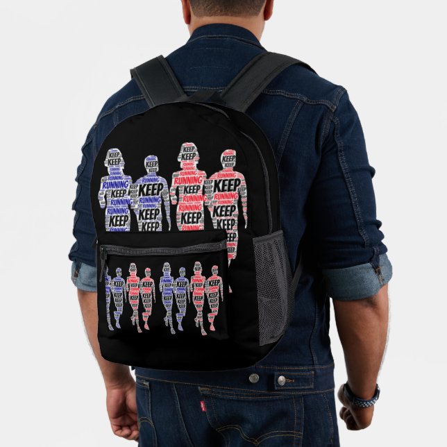 Keep Running All over print backpack (Insitu (Model))