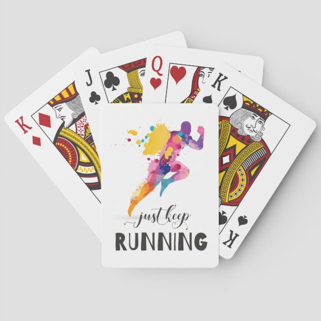 Keep running Motivational quote for Runner Gifts Playing Cards (Back)