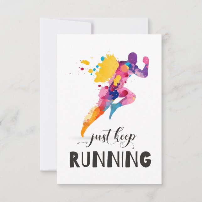 Keep running Motivational quote for Runner Gifts Thank You Card (Front)
