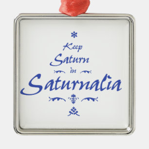 Keep Saturn in Saturnalia Metal Tree Decoration
