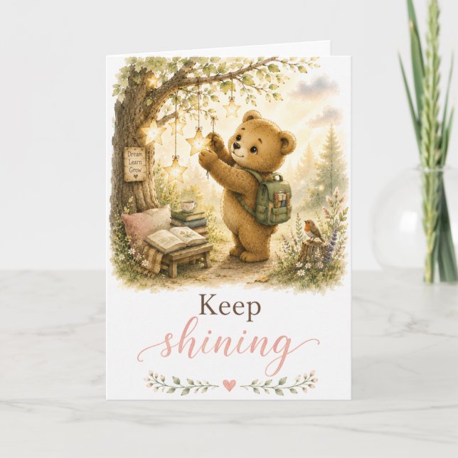 Keep Shining Bear Encouragement Card (Front)