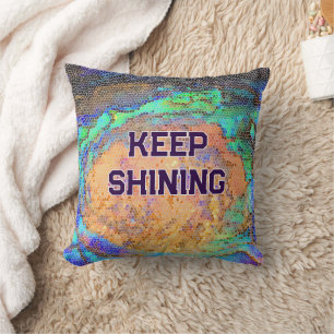 Keep Shining Colourful Abstract Mosaic Cushion