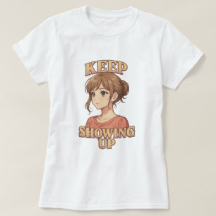 Keep Showing Up Shojo Anime Girl Tee