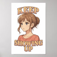 Keep Showing Up Shojo PNG for DTF & Crafts