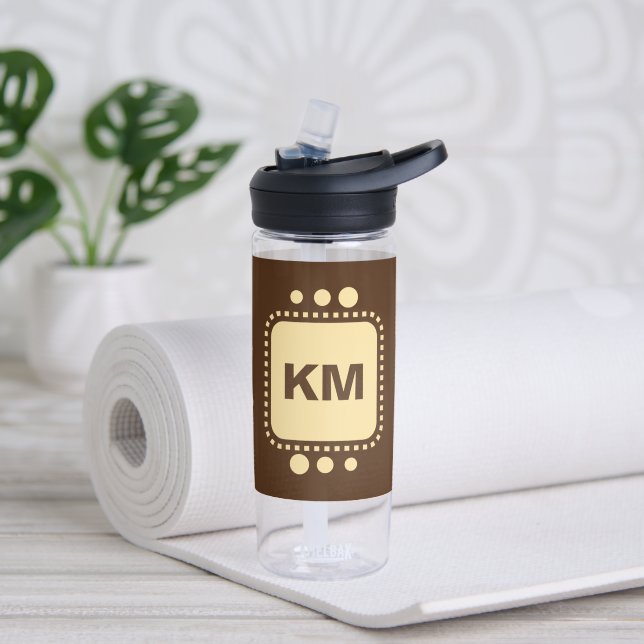 Keep smiling add initials brown yellow CamelBak Water Bottle (Yoga)