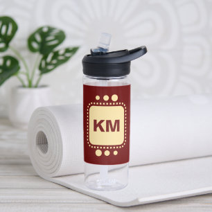 Keep smiling add initials burgundy yellow CamelBak Water Bottle