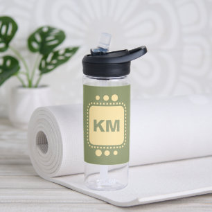 Keep smiling add initials green and yellow water bottle