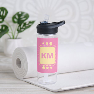 Keep smiling add initials pink yellow CamelBak Water Bottle