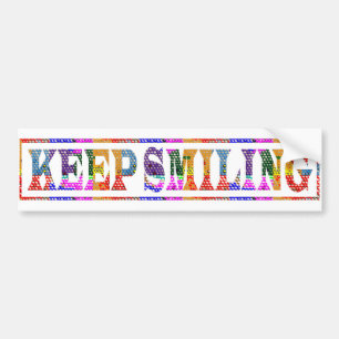 KEEP SMILING : Black Art in Colour Bumper Sticker