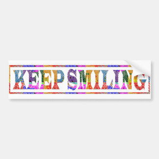 KEEP SMILING : Black Art in Colour Bumper Sticker