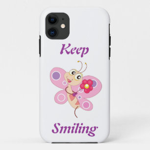 "KEEP SMILING" BUTTERFLY Case-Mate iPhone CASE