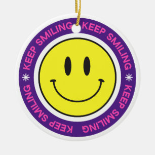 Keep Smiling Ceramic Tree Decoration