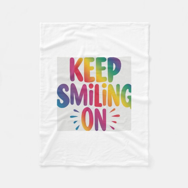 keep smiling on fleece blanket (Front)