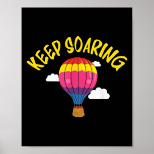 Keep Soaring Hot Air Balloon Enthusiast Motivation Poster