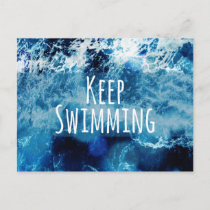 Keep Swimming Ocean Motivational Postcard