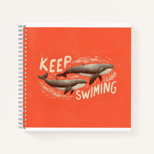 Keep Swimming Whales Notebook (Front)