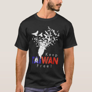 Keep Taiwan Free Taiwanese Flag Peace Birds Pray F T-Shirt