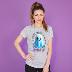 Keep That Spirit Up Groovy Spooky Flower Ghost T-Shirt