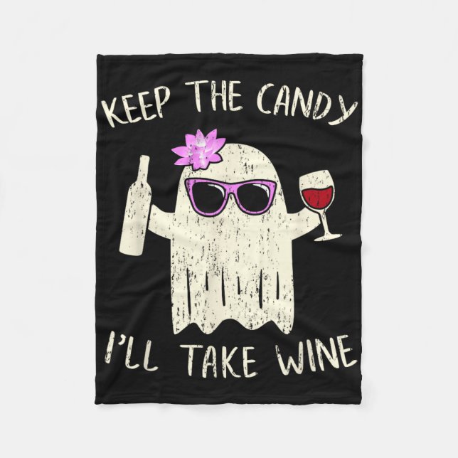 Keep The Candy Fun Halloween Ghost Costume Women  Fleece Blanket (Front)