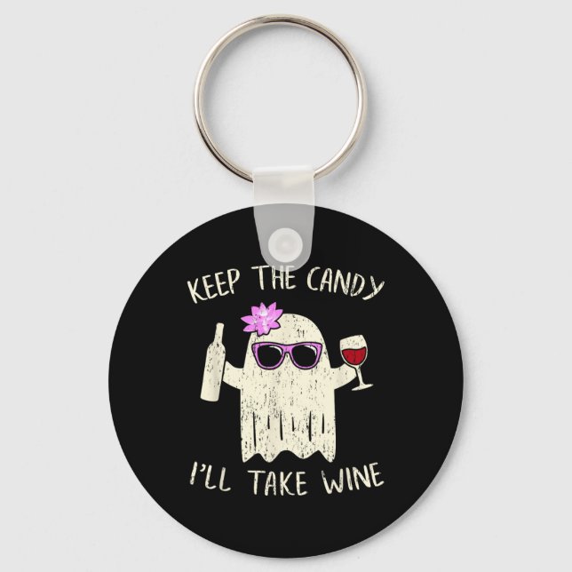 Keep The Candy Fun Halloween Ghost Costume Women  Key Ring (Front)