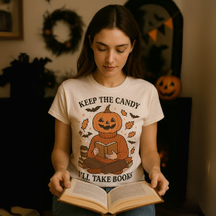 "Keep The Candy I'll Take Books" Halloween T-Shirt